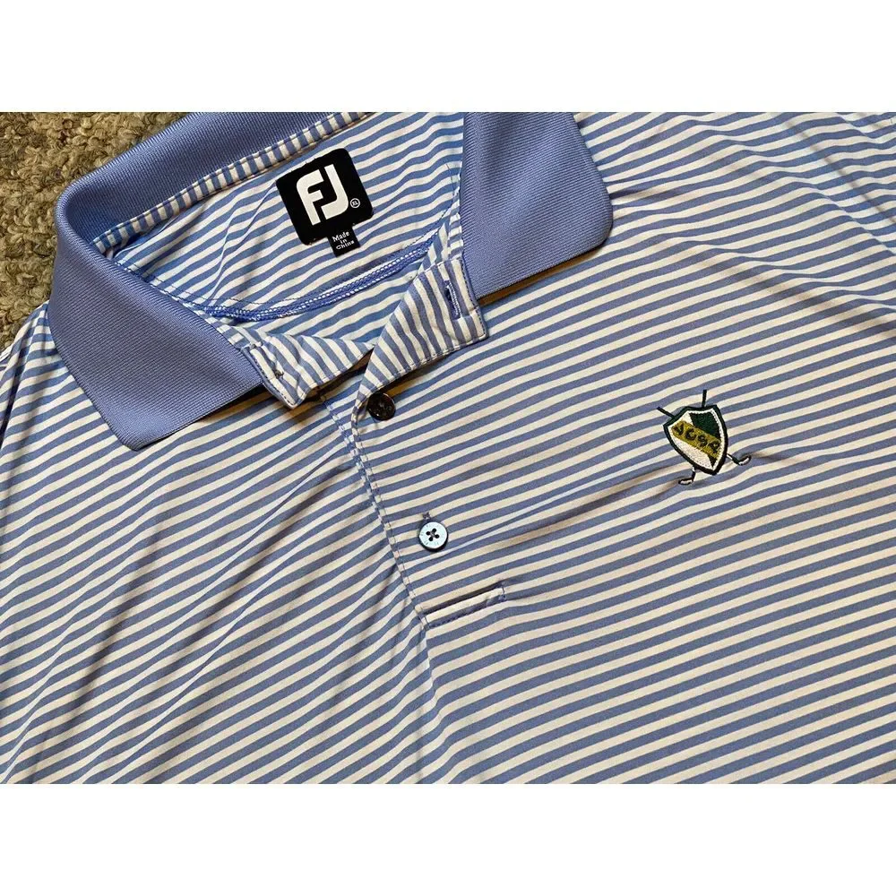 FootJoy Men's Size XL Navy Blue Stripe Polo Shirt Golf Shirt Polo Outdoor Golf - Picture 5 of 7